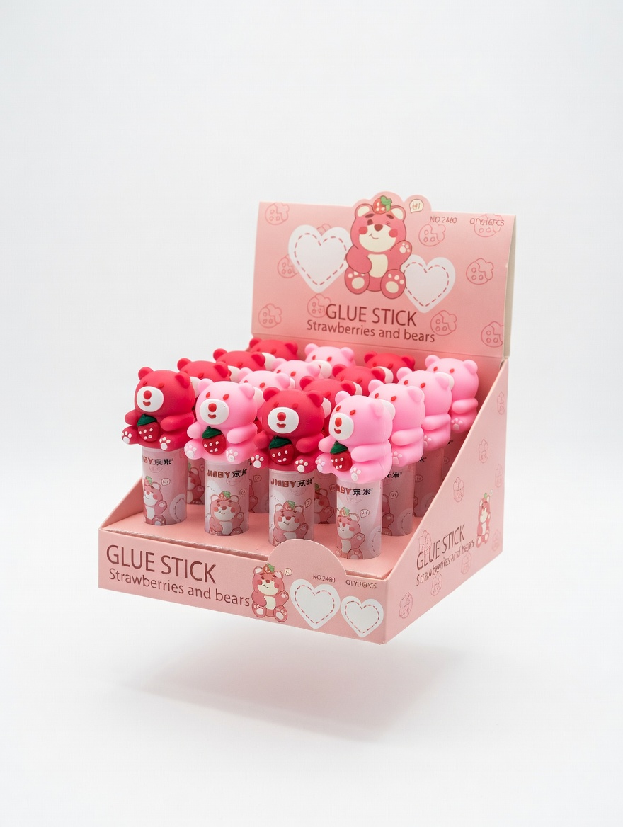 Kawaii Strawberry Bear Glue Stick – Cute Novelty Glue