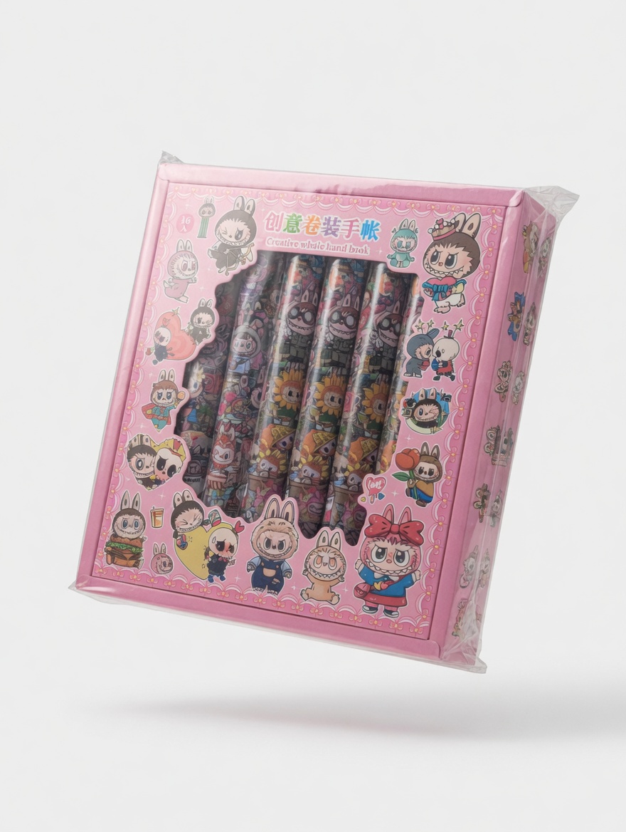 Kawaii Sanrio, Stitch & Labubu Sticker Roll Set