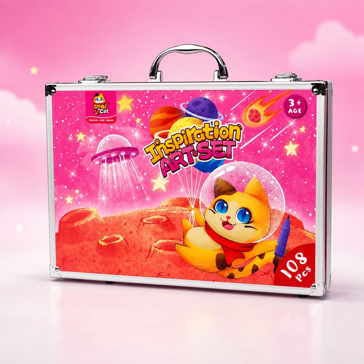 108-Piece Drawing & Coloring Set (pink) 